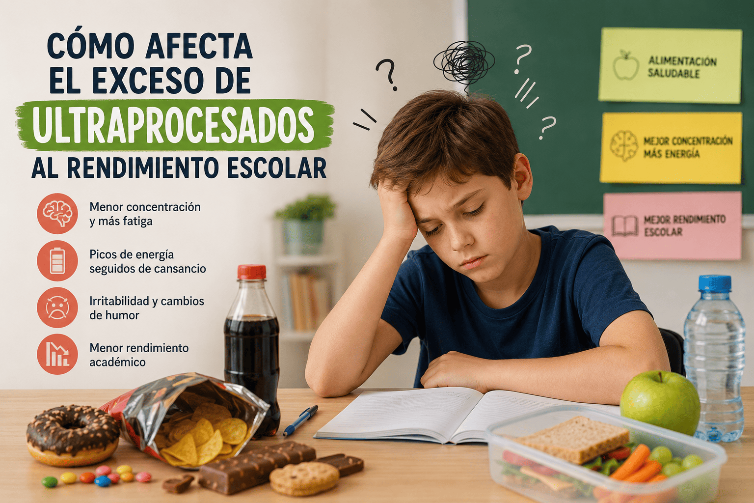 Cómo afecta el exceso de ultraprocesados al rendimiento escolar