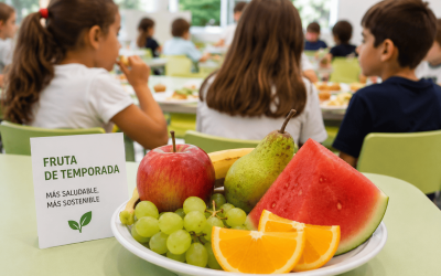 fruta de temporada en comedor escolar